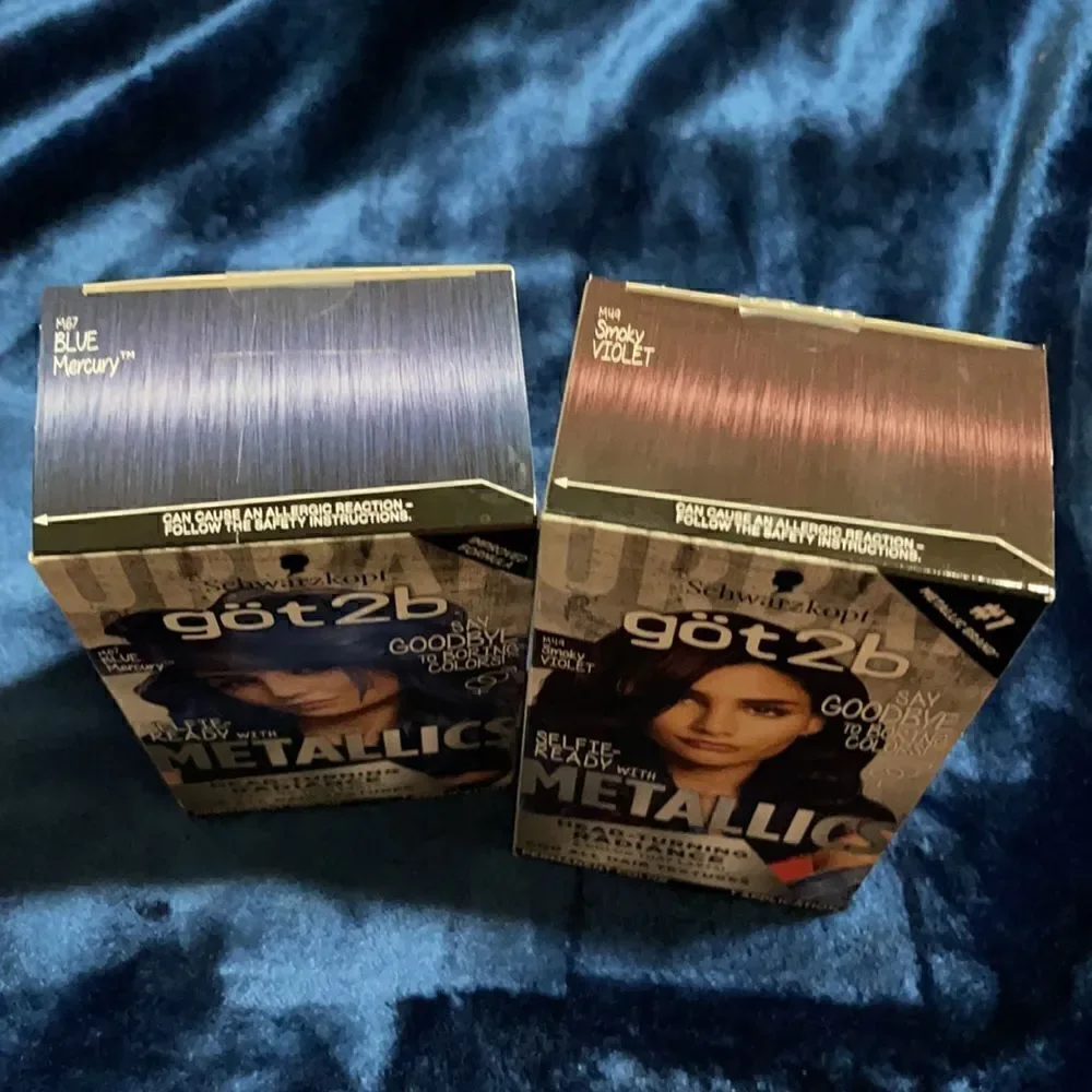 Got2b hair color metallics blue and Smokey violet